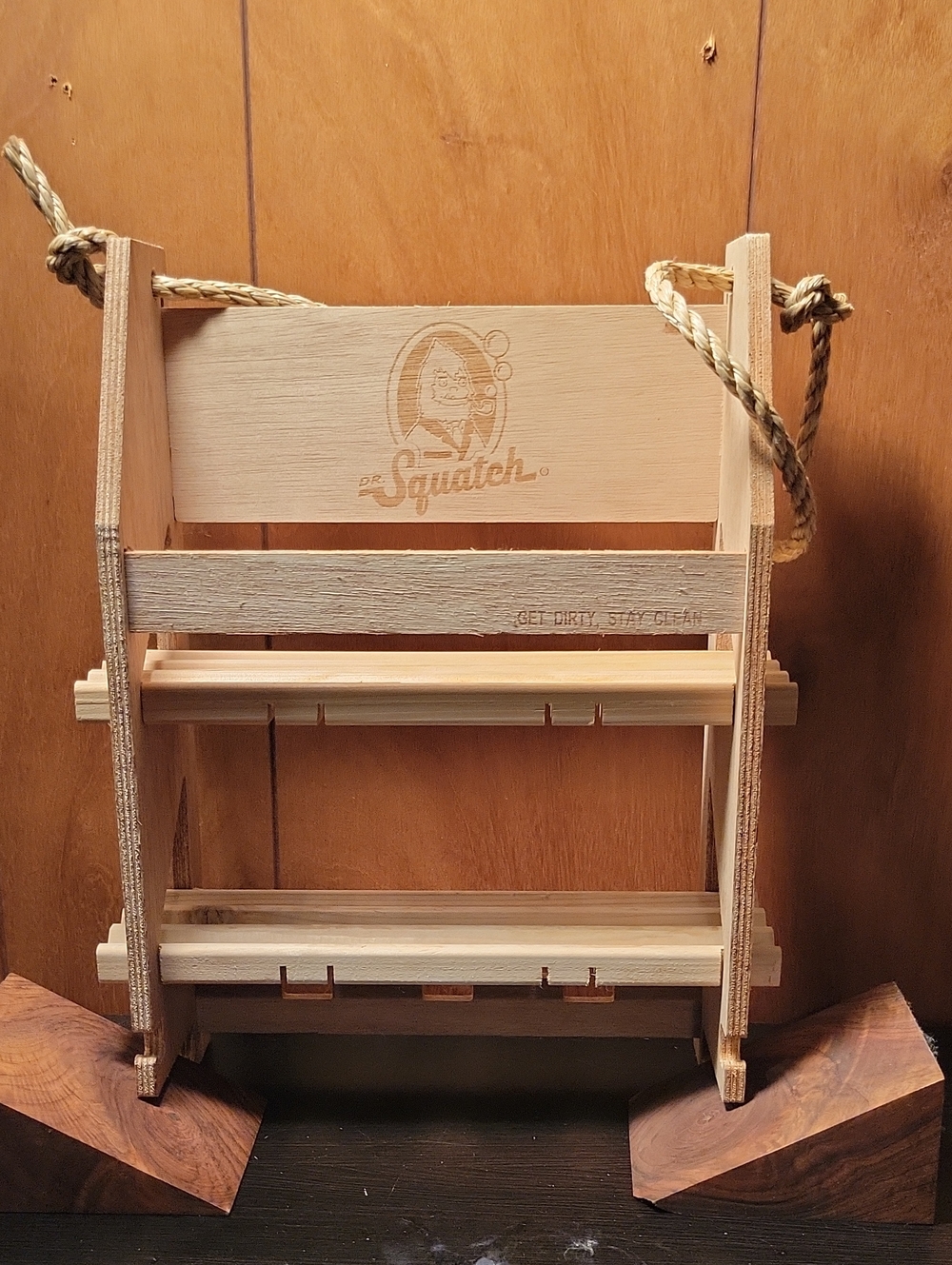 Rare Dr. Squatch Wooden Hanging Shower Caddy Natural Wood - Picture 3 of 5